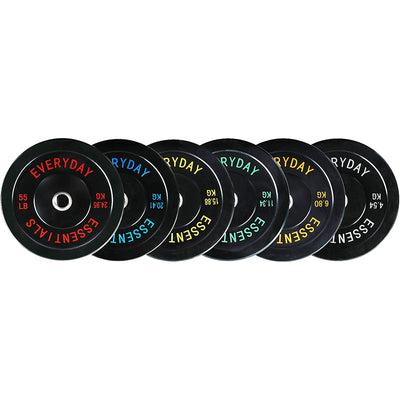 BalanceFrom Fitness 210 Pound Olympic Bumper Strength Training Weight Plate Set