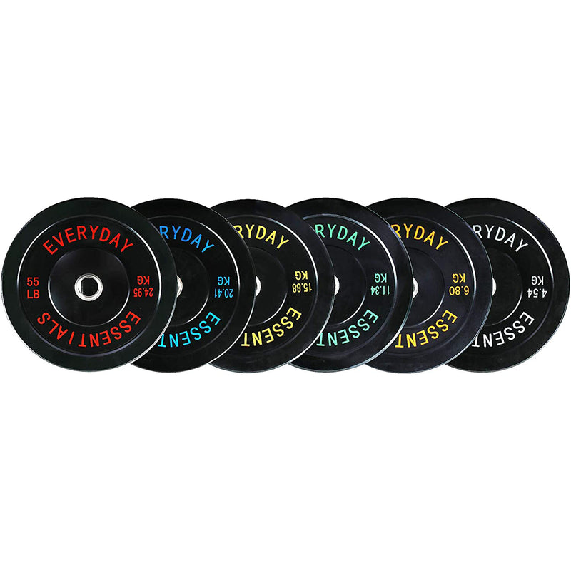 BalanceFrom Fitness 210 Pound Olympic Bumper Strength Training Weight Plate Set