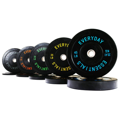 BalanceFrom Fitness 260 Pound Set Bumper Weight Plate with Steel Hub, Black (For Parts)