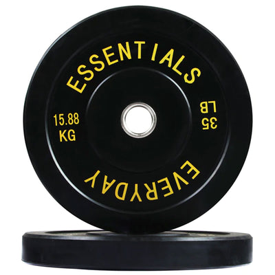BalanceFrom Fitness 260 Pound Set Bumper Weight Plate with Steel Hub, Black (Open Box)