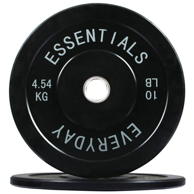BalanceFrom 370lb Set of Fitness Black Olympic Bumper Weight Plate, (Open Box)