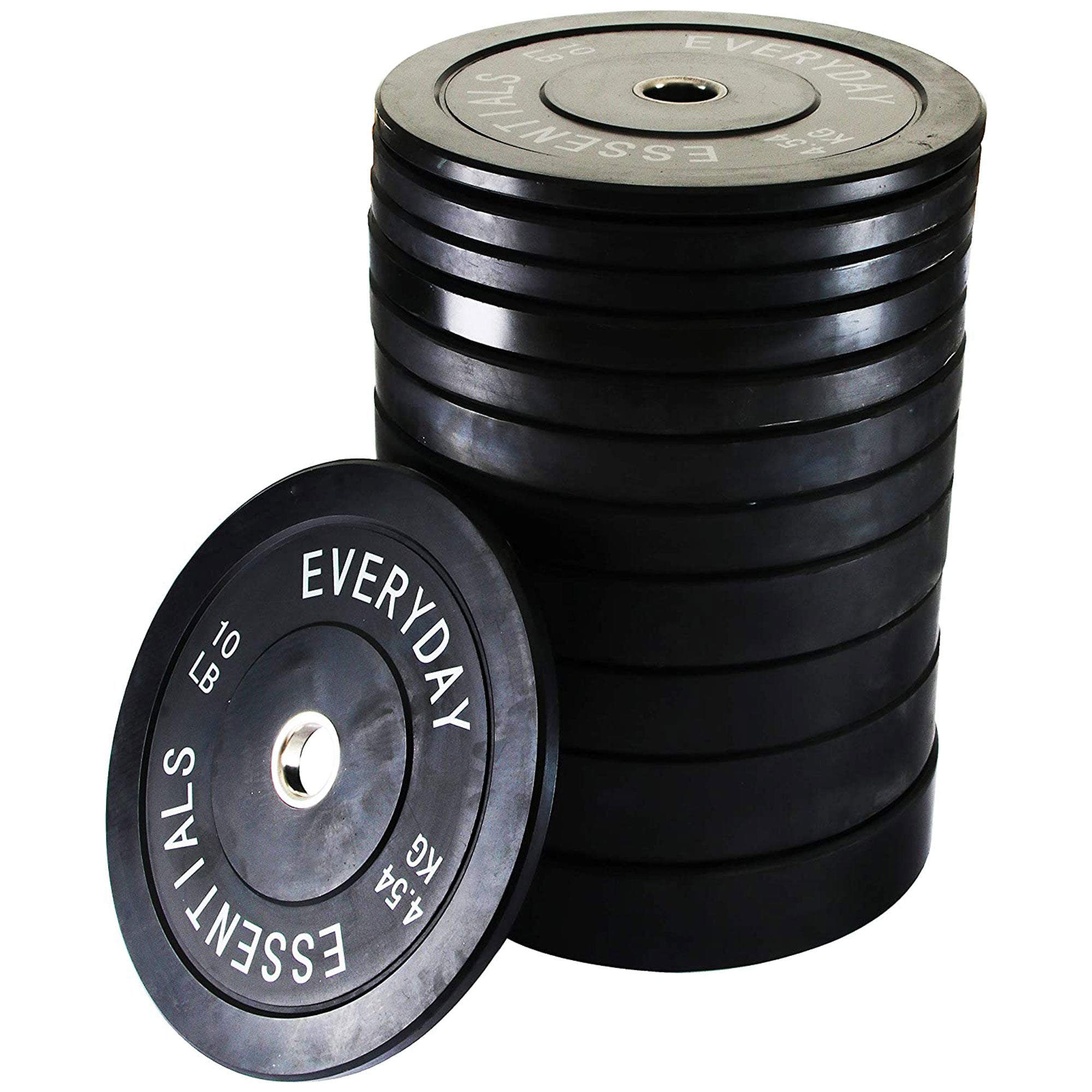 BalanceFrom Fitness 370 Pound Olympic Bumper Strength Training Weight Plate Set - VMInnovations
