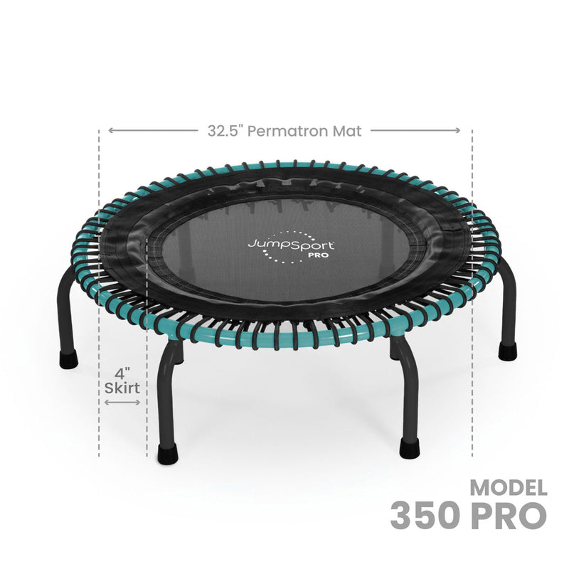 JumpSport 350 Pro Fitness 39" Workout Indoor Trampoline, Teal/Black (Open Box)