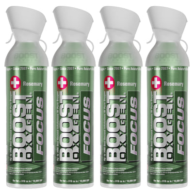 Boost Oxygen Think Tank Natural Portable 10 L Canned Oxygen, Rosemary (4 Pack) - VMInnovations