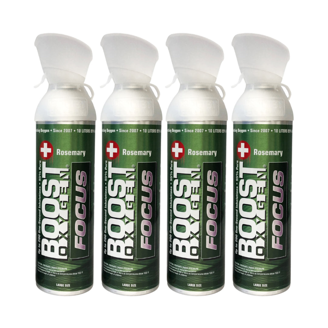 Boost Oxygen Think Tank Natural Portable 10 L Canned Oxygen, Rosemary (4 Pack)