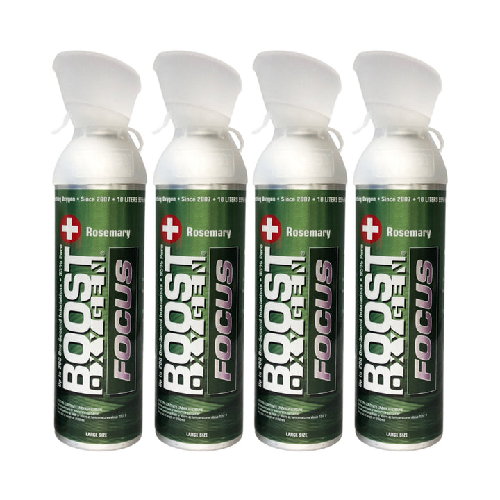 Boost Oxygen Think Tank Natural Portable 10 L Canned Oxygen, Rosemary (4 Pack)