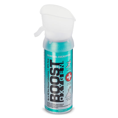 Boost Oxygen 3 Liter Oxygen Bottles w/Mouthpiece, Menthol Eucalyptus (2 Pack)