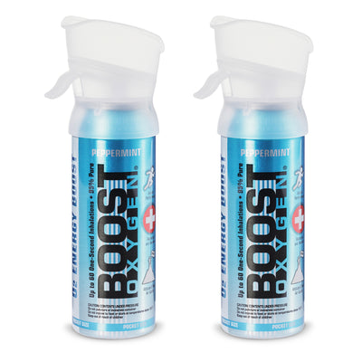 Boost Oxygen 3 L Pocket Sized Canned Oxygen with Mouthpiece, Peppermint (2 Pack)