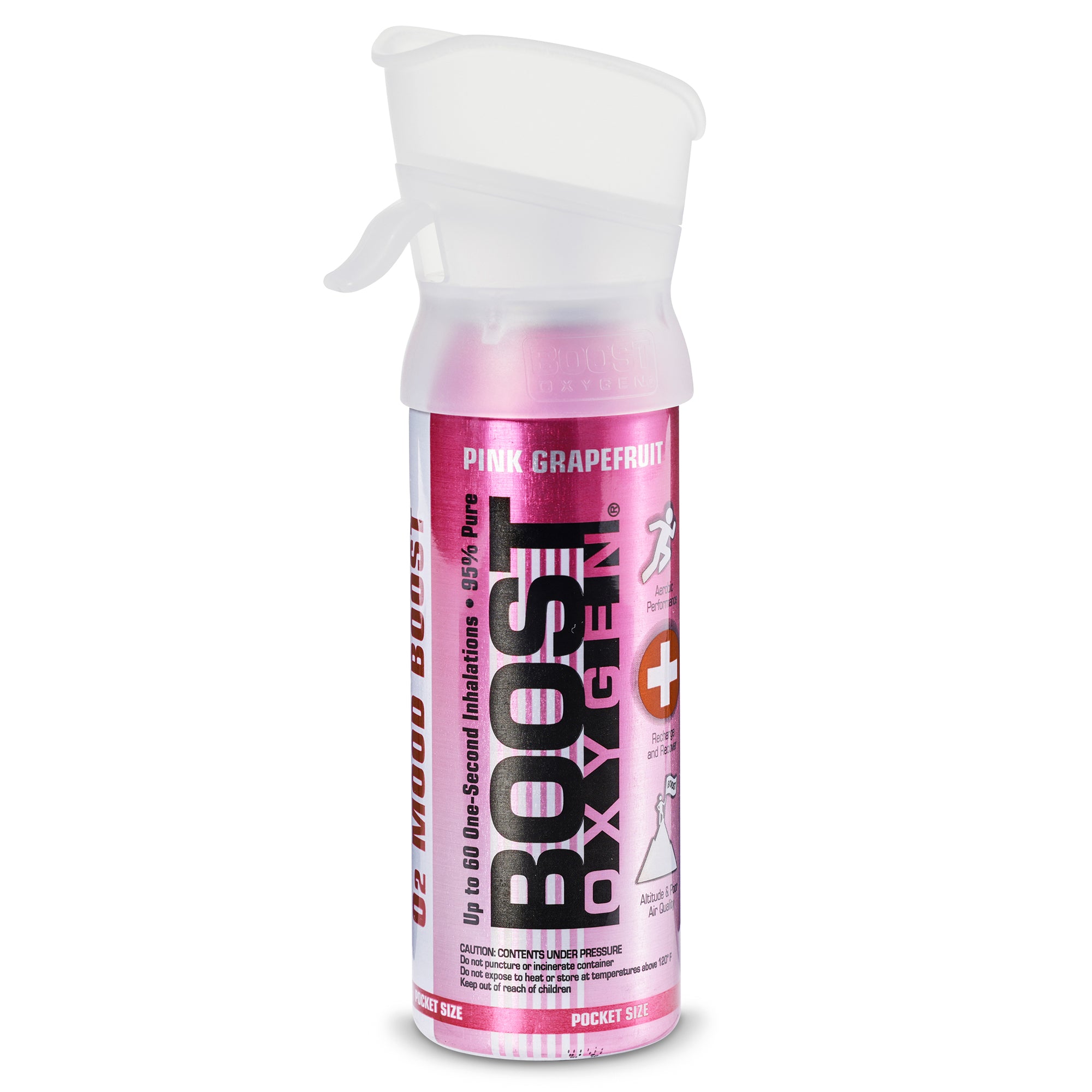 Boost Oxygen 3 Liter Oxygen Bottles with Mouthpiece, Pink Grapefruit (2 Pack)