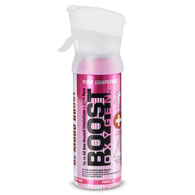 Boost Oxygen 3 Liter Oxygen Bottles with Mouthpiece, Pink Grapefruit (2 Pack)