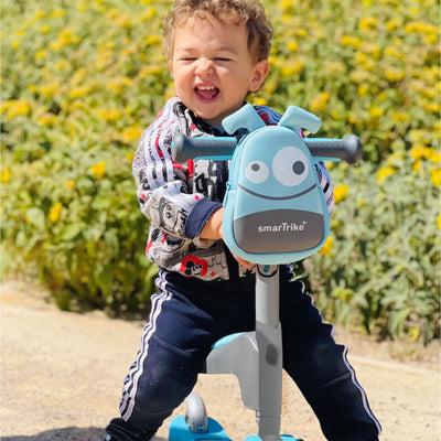 smarTrike Adjustable 3-n-1 Kids Scooter w/LED Wheels & Storage Bag, Blue (Used) - VMInnovations