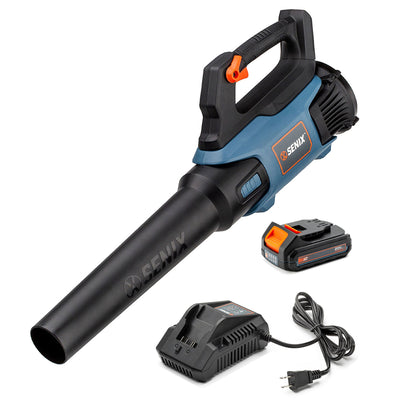 SENIX 20V Max Multi-Speed Cordless Leaf Blower with 2.5Ah Battery Pack & Charger
