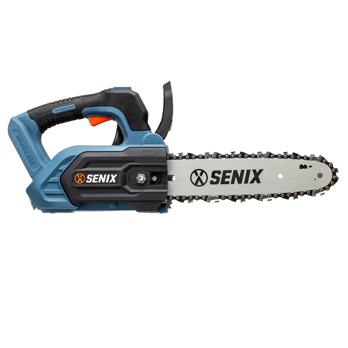 SENIX 10" 20V Cordless Brushless Top Handle Chain Saw with Battery and Charger