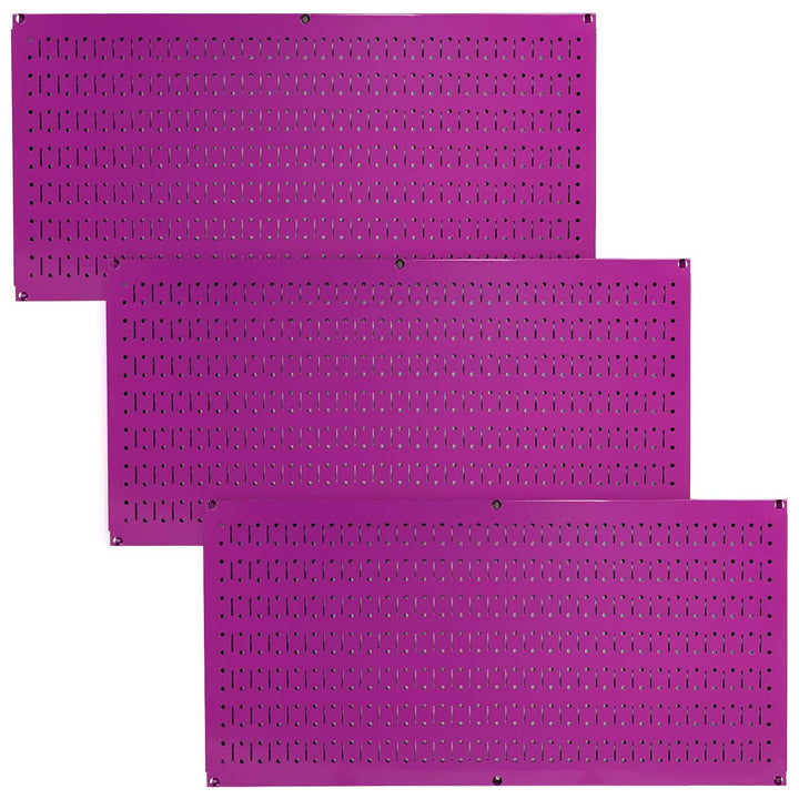 Wall Control 32"x16" Horizontal Pegboard Garage Tool Organizer, Purple (3 Pack)