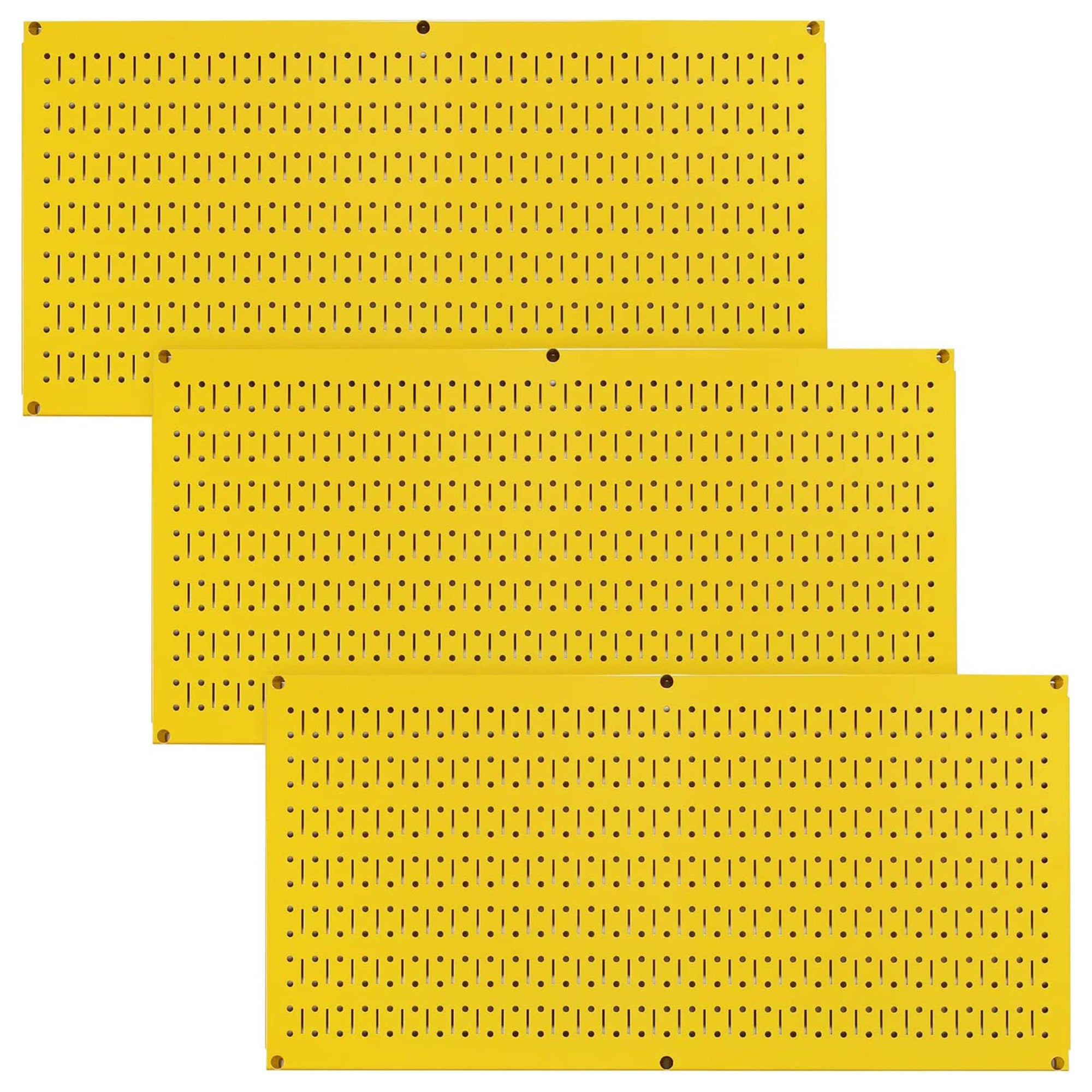 Wall Control 32"x16" Horizontal Pegboard Garage Tool Organizer, Yellow (3 Pack) - VMInnovations