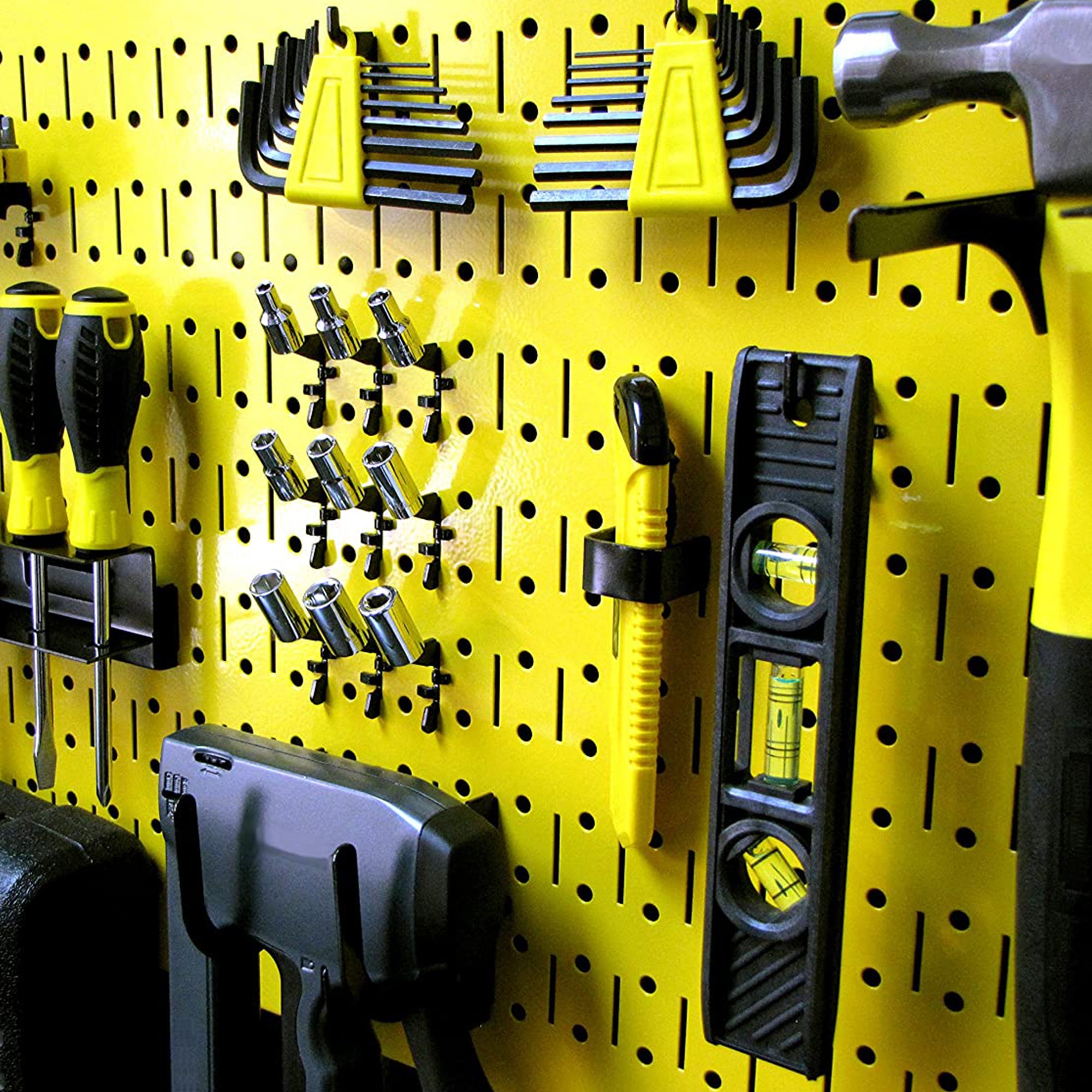 Wall Control 32"x16" Horizontal Pegboard Garage Tool Organizer, Yellow (3 Pack) - VMInnovations