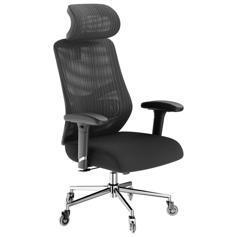 Truweo Adjustable Ergonomic Office Chair w/ Swivel Rollerblade Wheels, Black