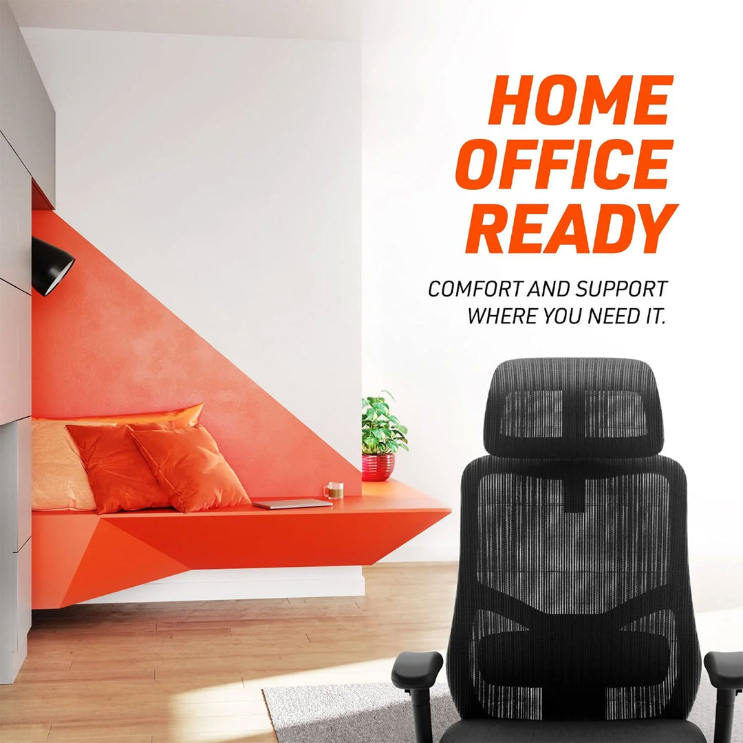 Truweo Adjustable Ergonomic Office Chair w/ Swivel Rollerblade Wheels, Black - VMInnovations