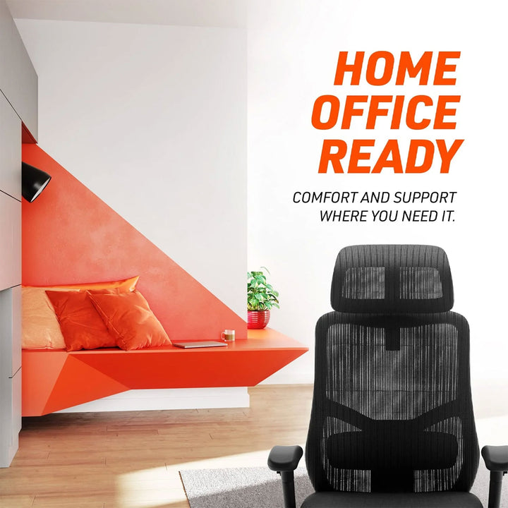 Truweo Adjustable Ergonomic Office Chair w/ Swivel Rollerblade Wheels, Black - VMInnovations