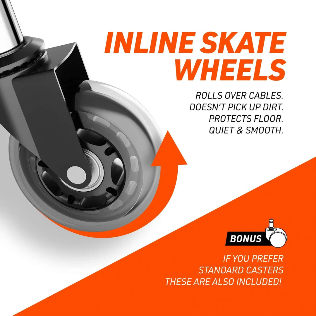 Truweo Adjustable Ergonomic Office Chair w/ Swivel Rollerblade Wheels, Black - VMInnovations