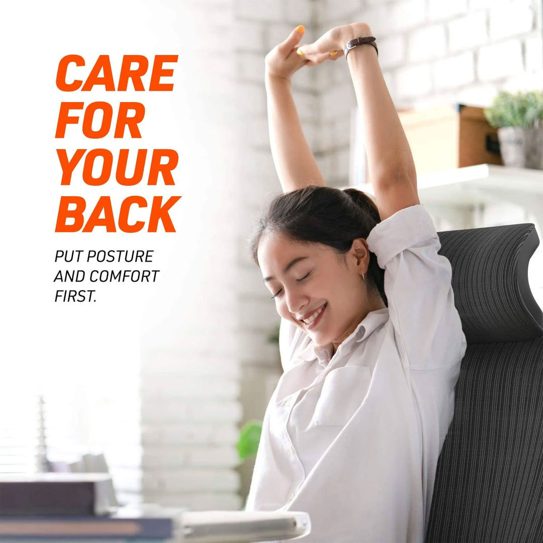 Truweo Adjustable Ergonomic Office Chair w/ Swivel Rollerblade Wheels, Black - VMInnovations