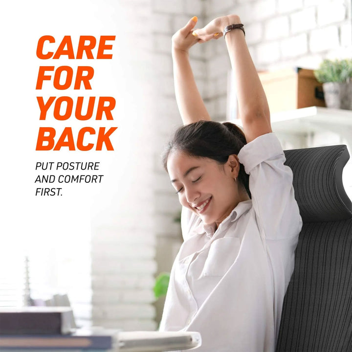 Truweo Adjustable Ergonomic Office Chair w/ Swivel Rollerblade Wheels, Black - VMInnovations