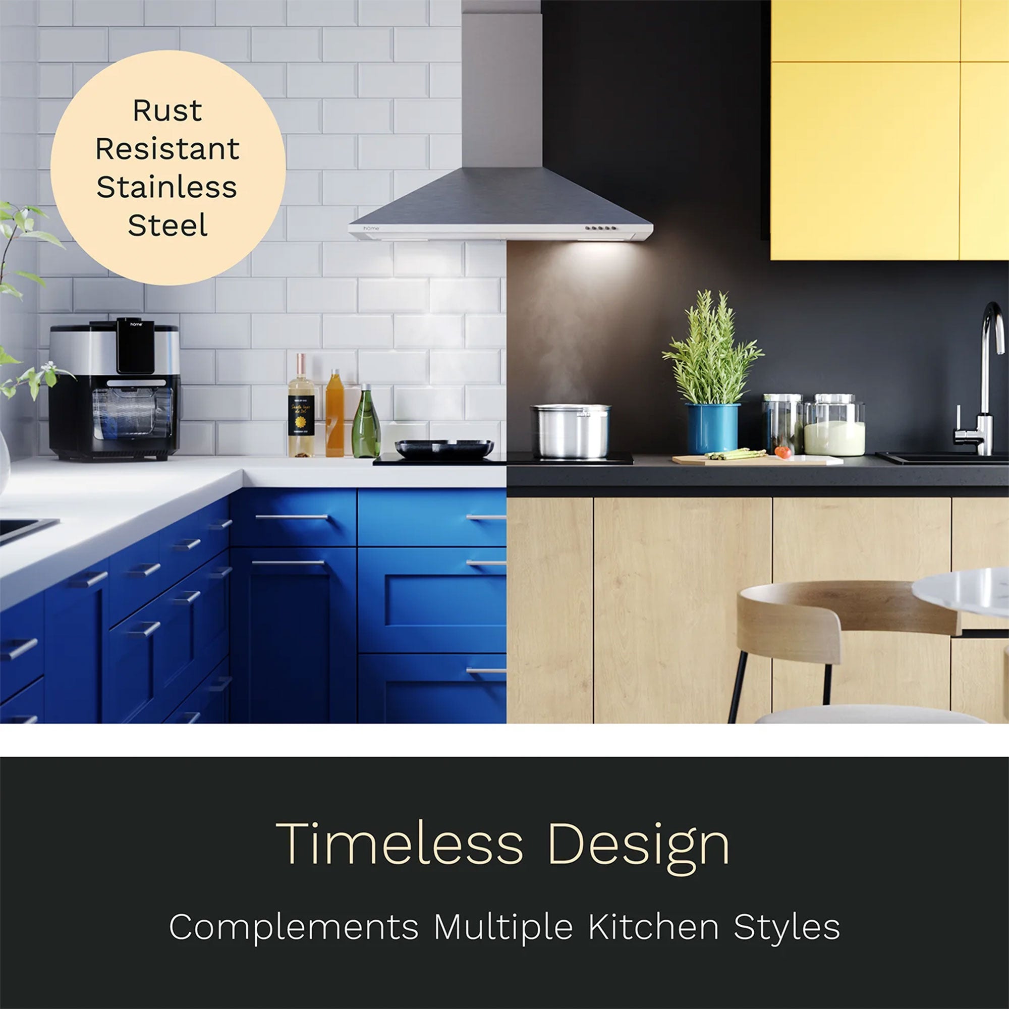 hOmeLabs 30 Inch Stainless Steel Wall Mount Range Hood Exhaust Fan for Kitchen - VMInnovations