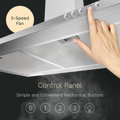 hOmeLabs 30 Inch Stainless Steel Wall Mount Range Hood Exhaust Fan for Kitchen - VMInnovations