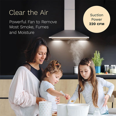 hOmeLabs 30 Inch Stainless Steel Wall Mount Range Hood Exhaust Fan for Kitchen - VMInnovations