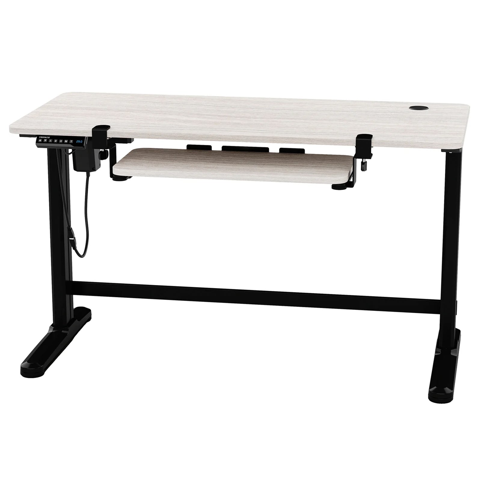 Truweo Adjustable Electric Standing Desk Tabletop w/Sliding Keyboard Tray, Gray - VMInnovations