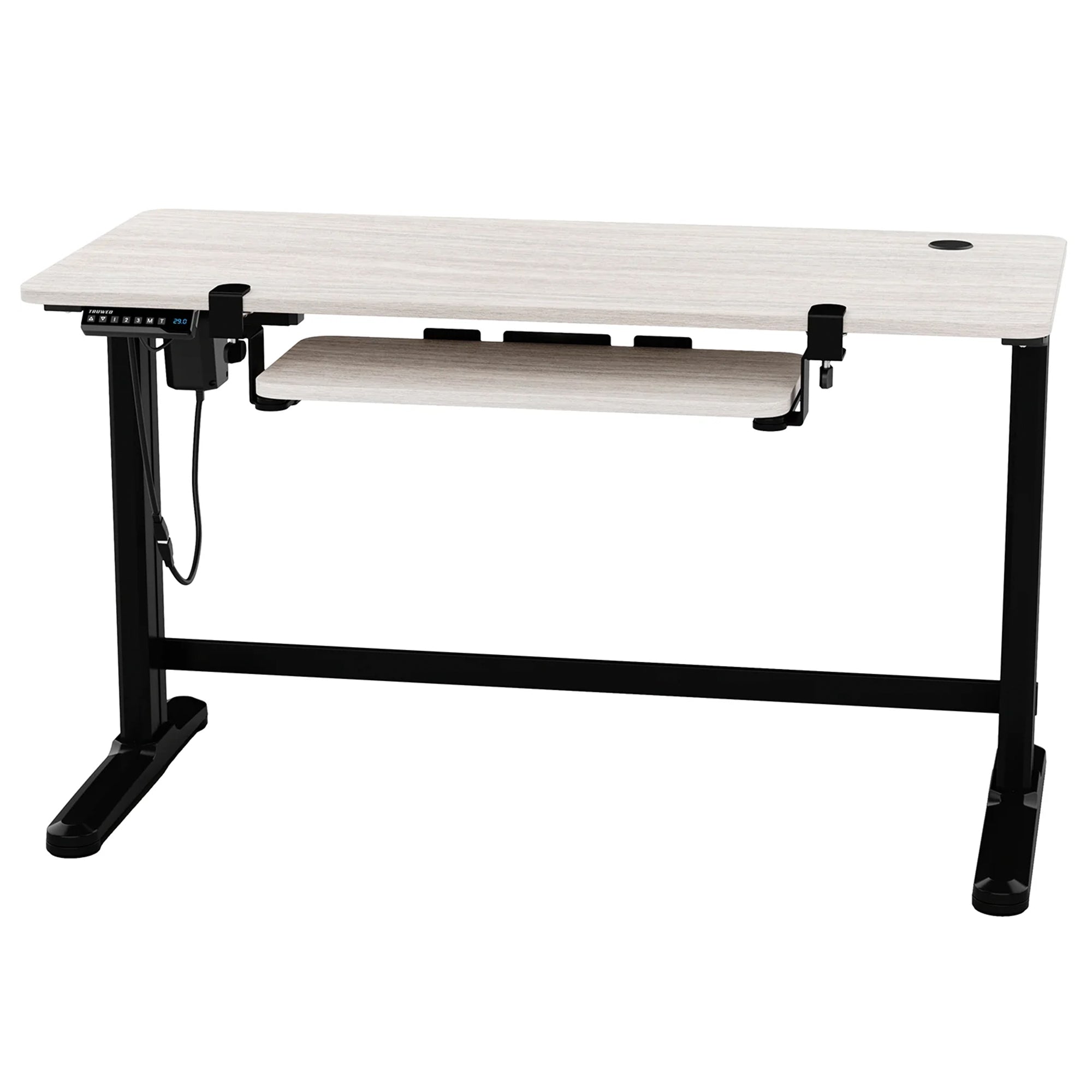Truweo Adjustable Electric Standing Desk Tabletop w/Sliding Keyboard Tray, Gray - VMInnovations