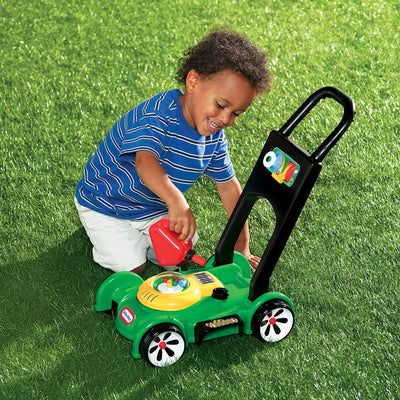 Little Tikes Toddler Gas N Go Lawn Push Mower Pretend Play Toy w/ Sounds, Green