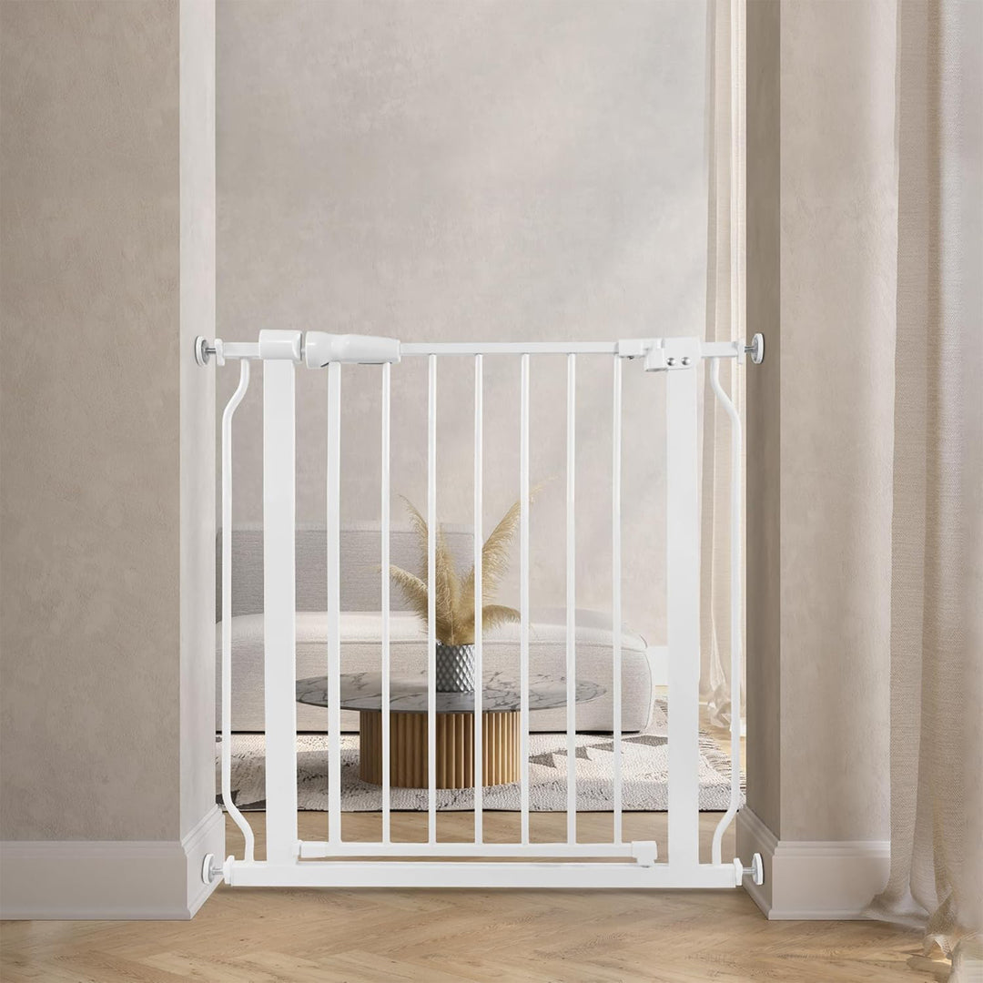 BalanceFrom Walk-Thru Safety Gate for Baby and Pets, 29.1-33.8"W, 30"H, White