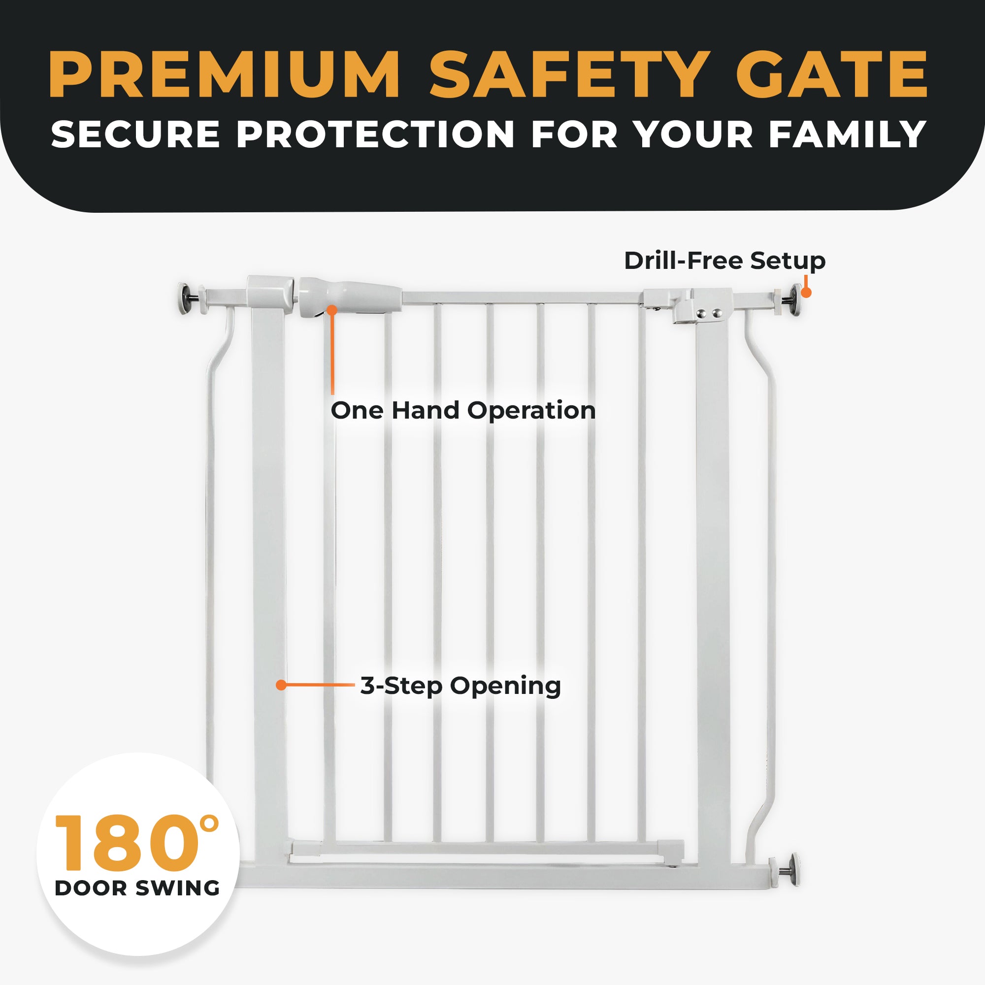 BalanceFrom Walk-Thru Safety Gate for Baby, 29.1-33.8"W, 30"H, White (Used)