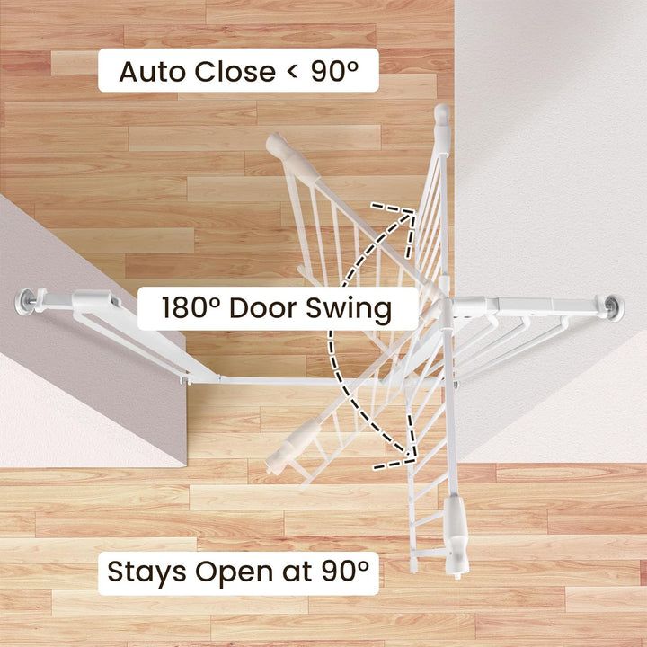 BalanceFrom Walk-Thru Safety Gate for Baby and Pets, 29.1-38.5"W, 30"H, White