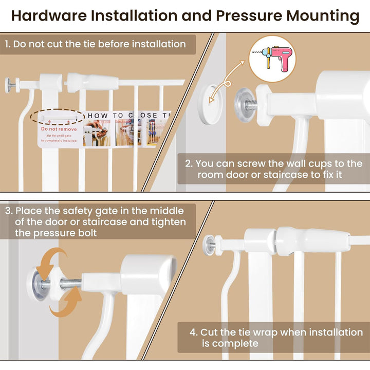 BalanceFrom Walk-Thru Safety Gate for Baby and Pets, 29.1-38.5"W, 30"H, White