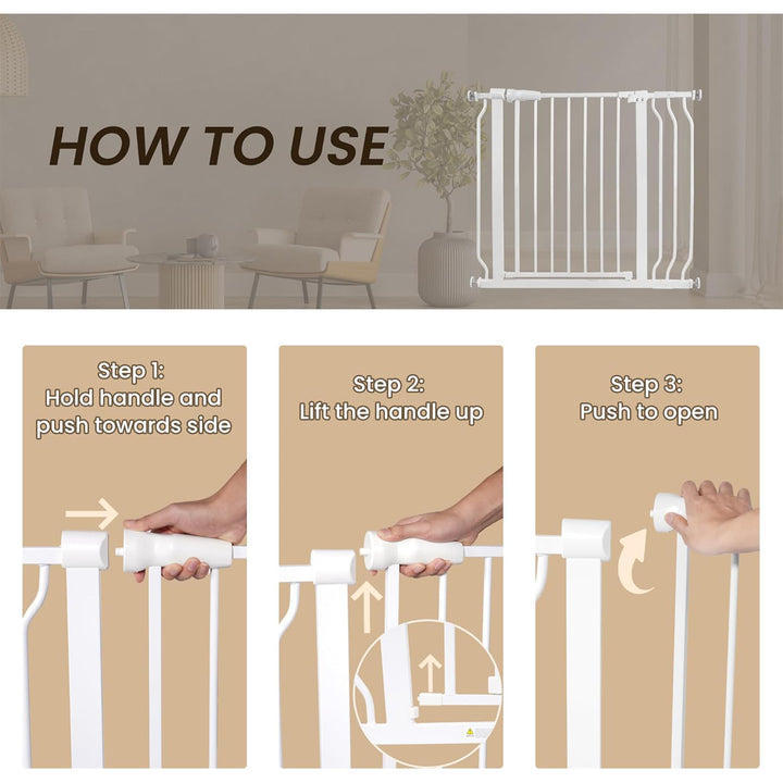 BalanceFrom Walk-Thru Safety Gate for Baby and Pets, 29.1-38.5"W, 30"H, White