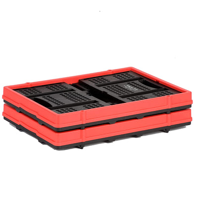 Magna Cart 63L (16.6 Gal) Collapsible Milk Crate, Stackable Plastic Storage Bin, Lightweight, Heavy Duty Crate Holds 55lbs - VMInnovations