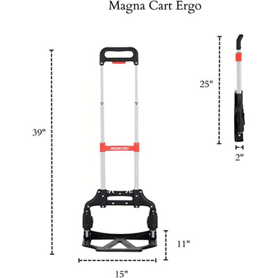 Magna Cart Extendable 150lb Capacity Aluminum Folding Hand Truck Dolly Cart - VMInnovations