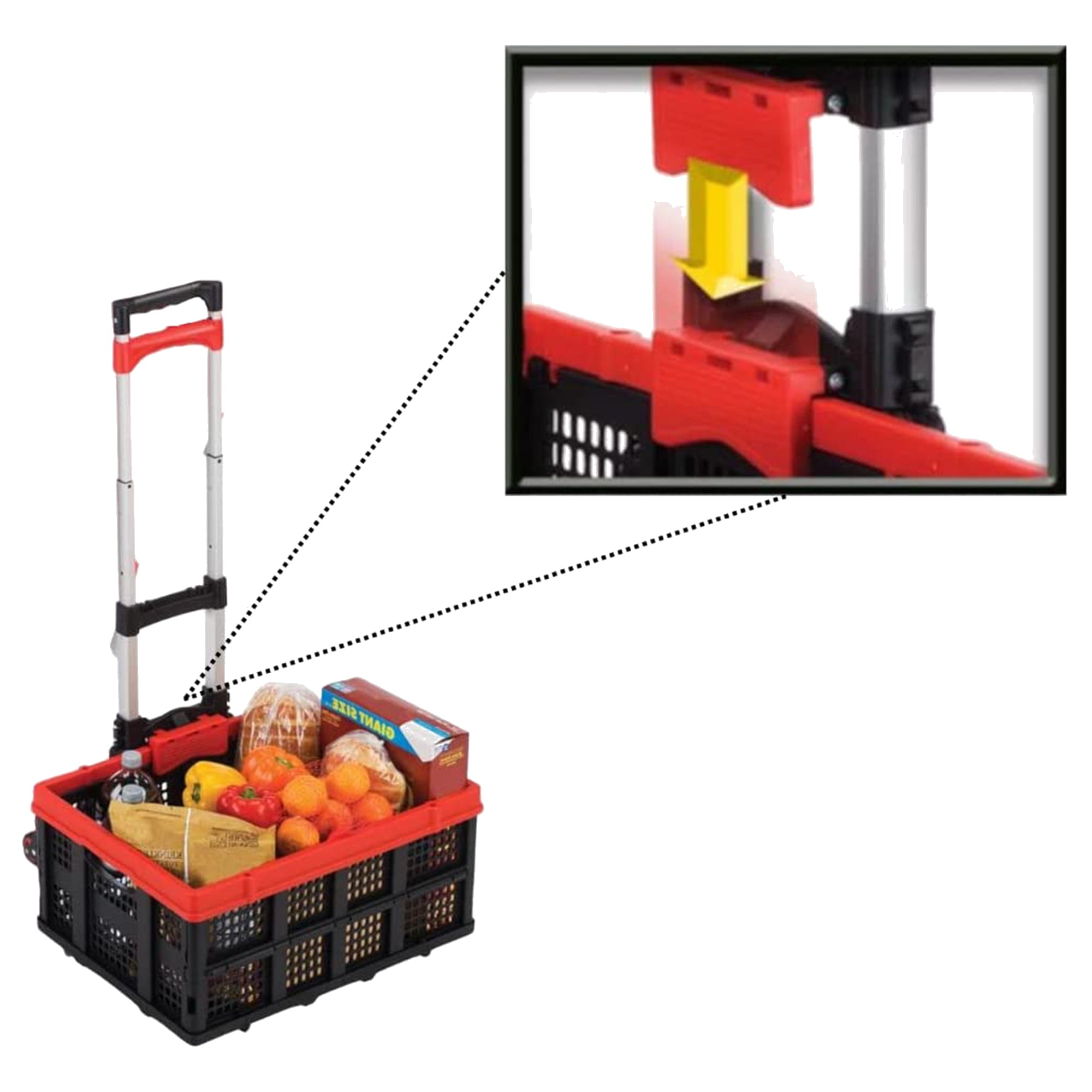 Magna Cart Stair Climbing 6 Wheel Folding Aluminum Hand Truck w/Tote Attachment