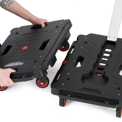 Magna Foldable Hand Truck 300lb Capacity Platform Cart, Black & Red (Open Box) - VMInnovations