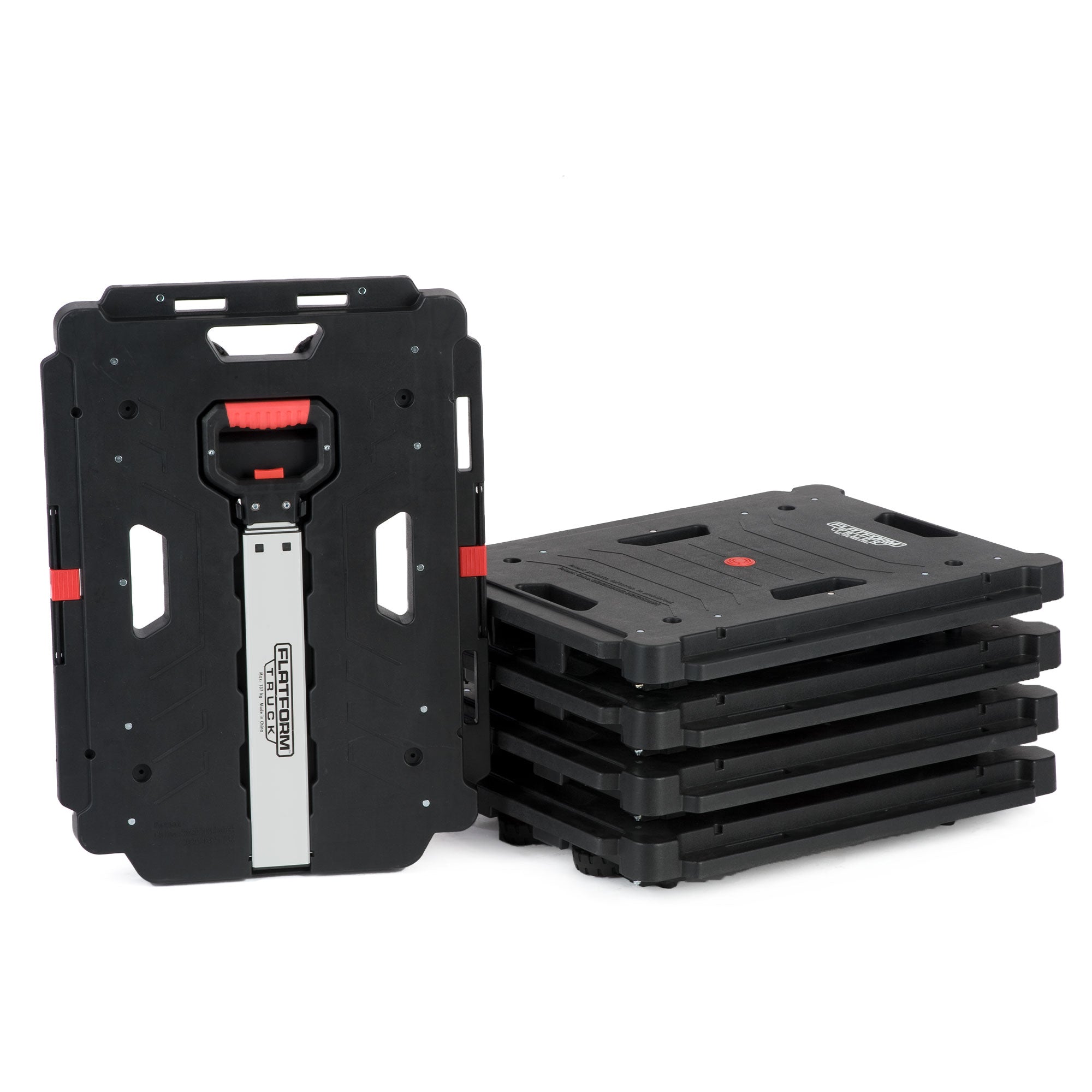 Magna Foldable Hand Truck 300lb Capacity Platform Cart, Black & Red (Open Box) - VMInnovations