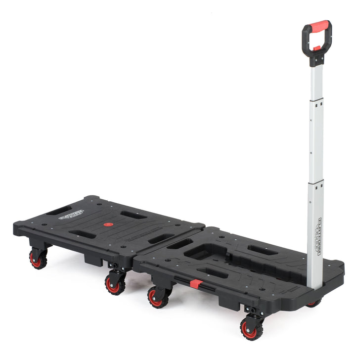 Magna Cart Foldable Hand Truck 300 lb Capacity Platform Push Cart, Black & Red