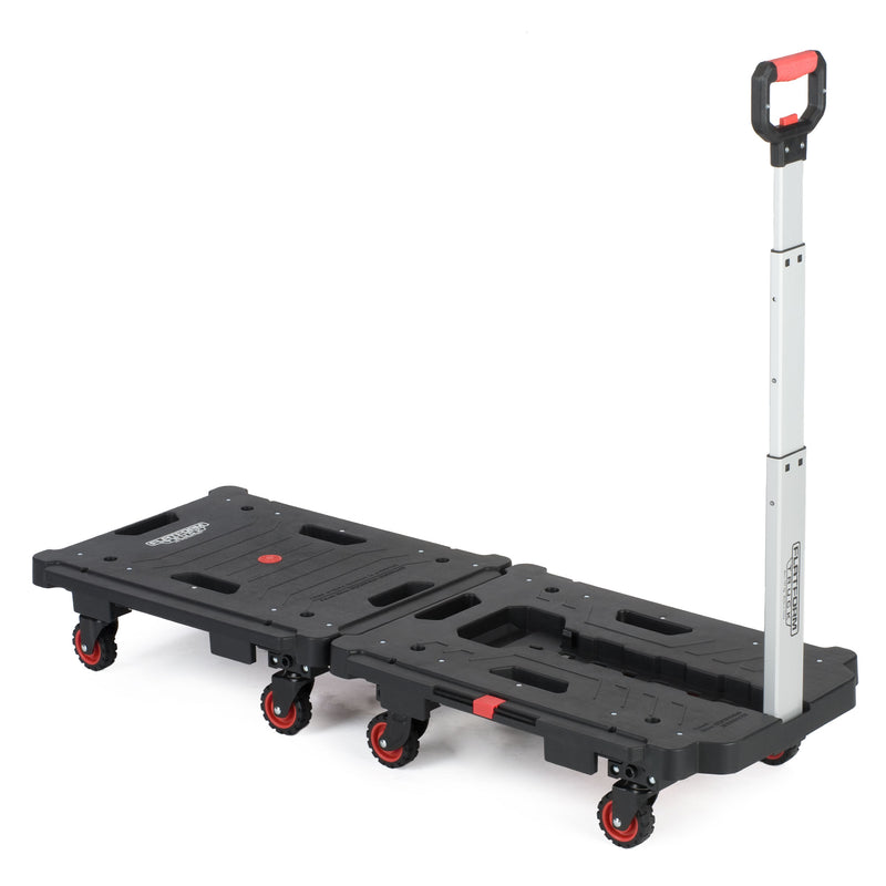 Magna Foldable Hand Truck 300lb Capacity Platform Cart, Black & Red (Open Box)