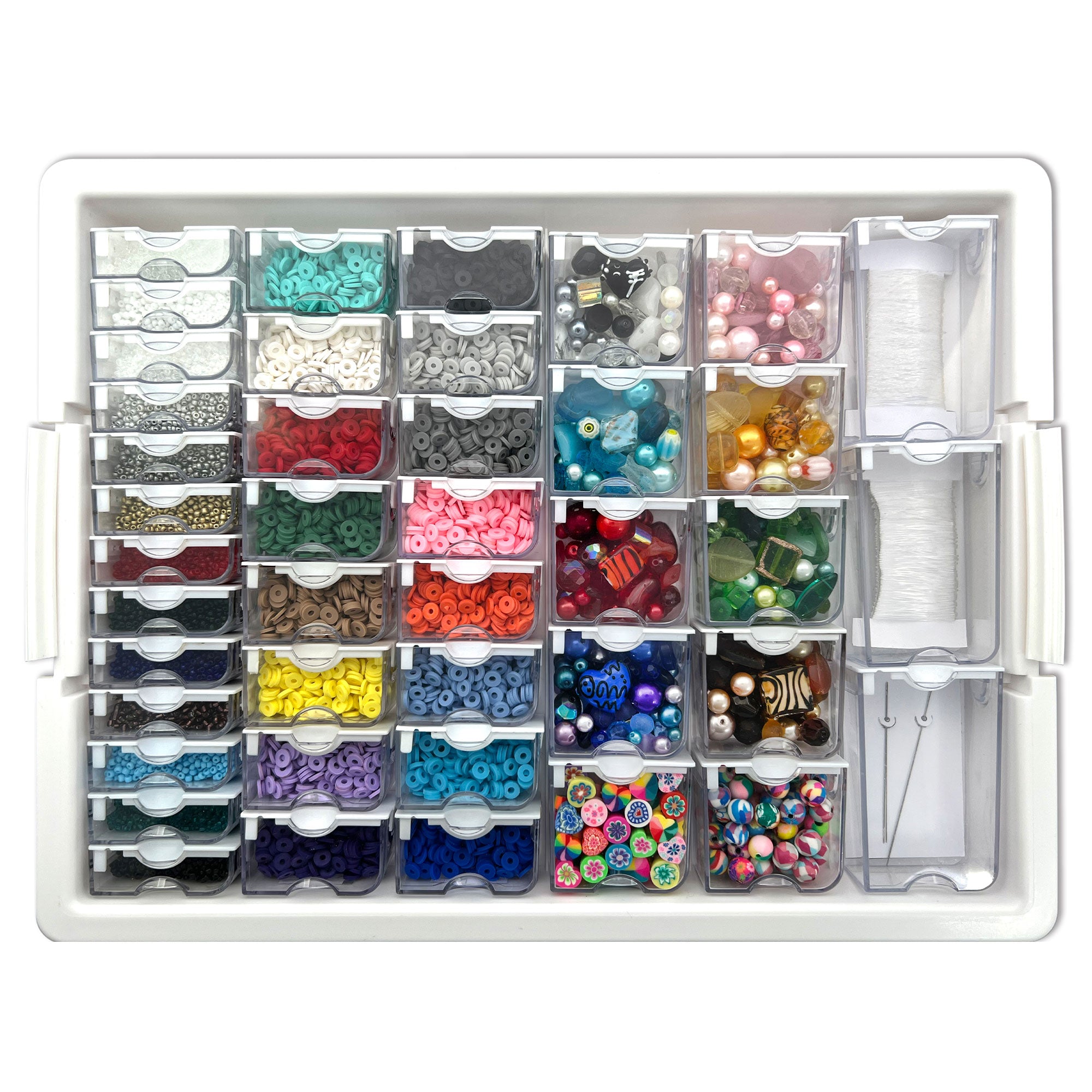 Bead Storage Elizabeth Ward Assorted Glass and Polymer Clay Bead Tray(For Parts) - VMInnovations