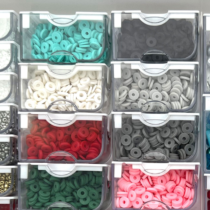 Bead Storage Elizabeth Ward Assorted Glass and Polymer Clay Bead Tray(For Parts)