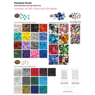 Bead Storage Elizabeth Ward Assorted Glass and Polymer Clay Bead Tray(For Parts) - VMInnovations