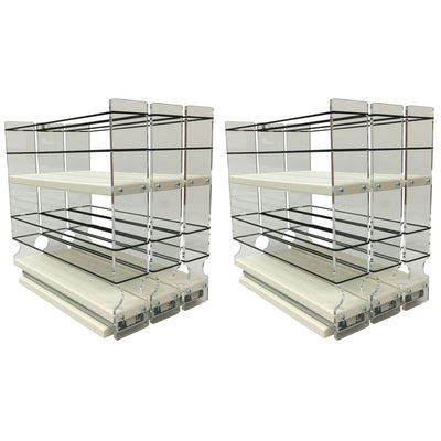 Vertical Spice 10.6" x 6.9" x 10.75" Cabinet Mount 2 Tier Spice Drawer, (2 Pack)