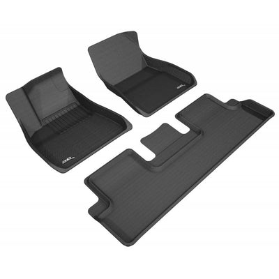 3D MAXpider Kagu Series Custom Floor Mat Set for 18'-19' Tesla 3 Models, Black - VMInnovations