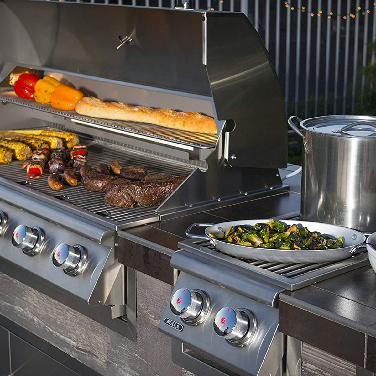 Bull 22,000 BTUs Slide In Stainless Steel Double Side Burner (Open Box)